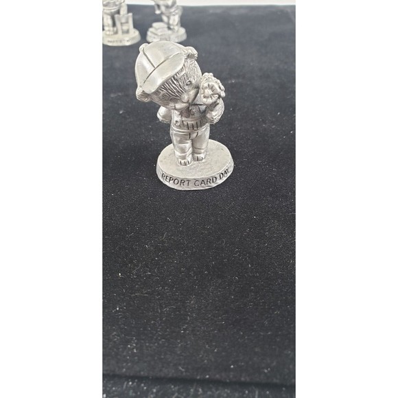 Vintage Avon Fine Pewter Lot of 4 School Days Bear Figurines 1983-1984 - Picture 9 of 14